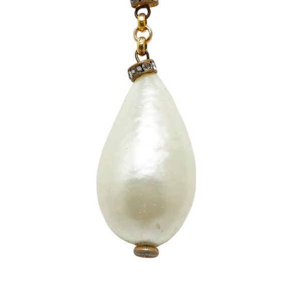 Chanel Pearl Rhinestone Chain Necklace Gold - Picture 3 of 6